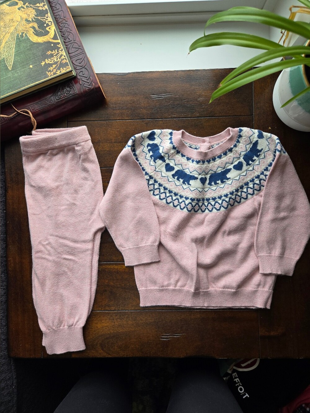 Pink Hatley Baby Knit Sweater and Joggers Set 24M